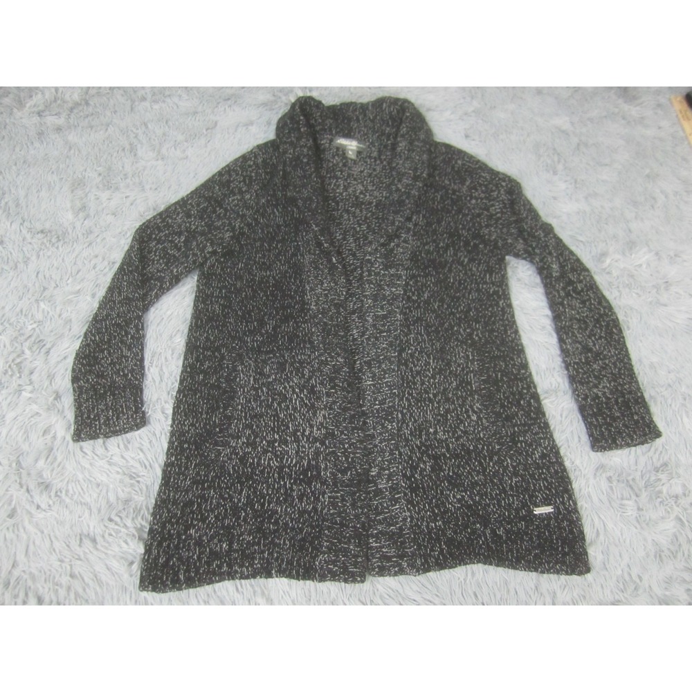 Eddie Bauer Sweater Womens Large Gray Open Front Knit Lounge Cardigan Pockets - Picture 1 of 9